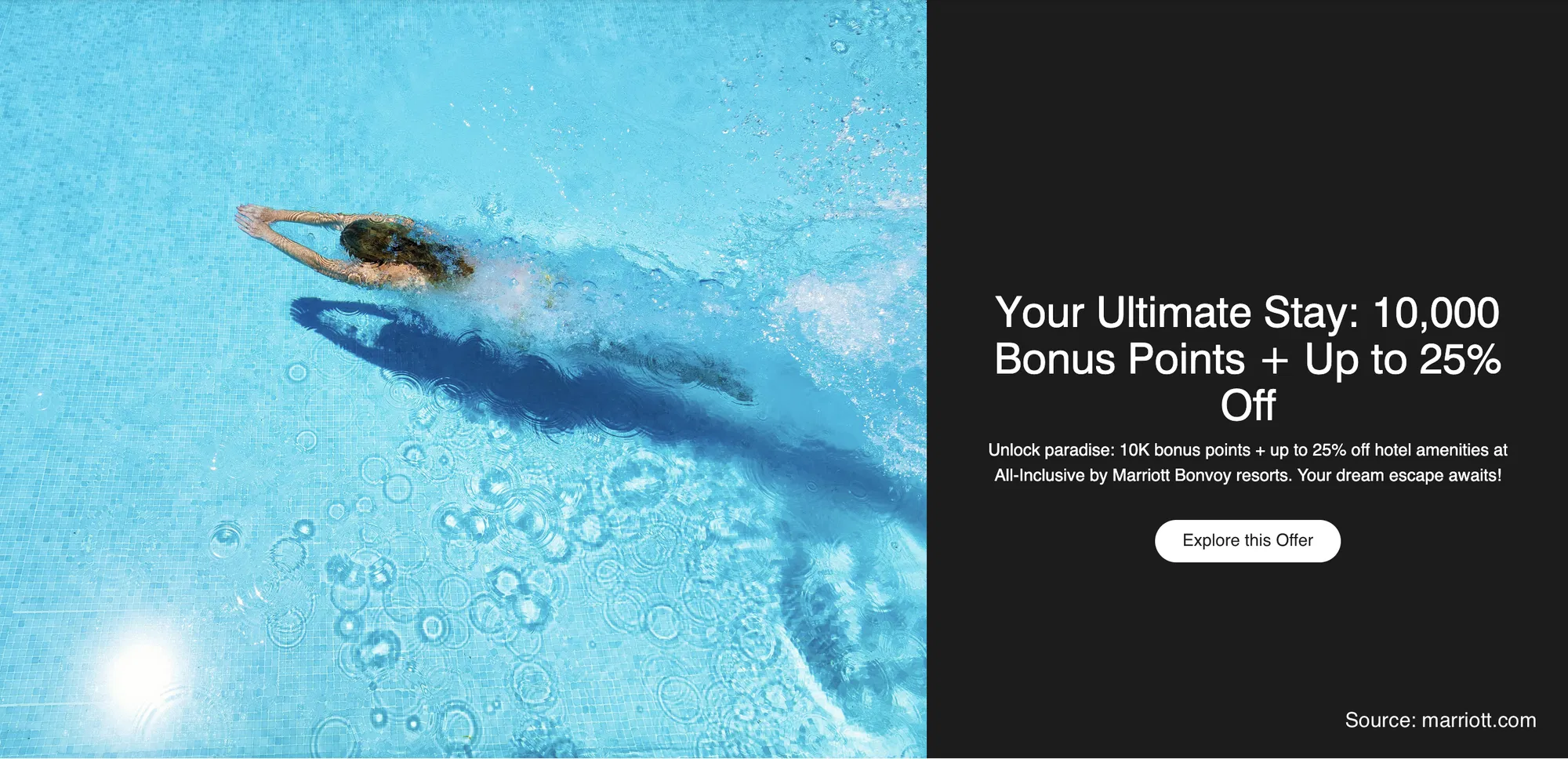 Get 10,000 bonus points, and 25% off amenities at Marriott All-Inclusive resorts. - Cover Image