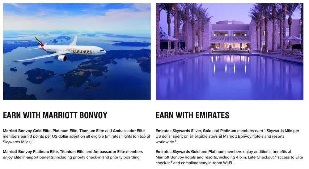 Emirates Marriott Partnership Benefits Chart