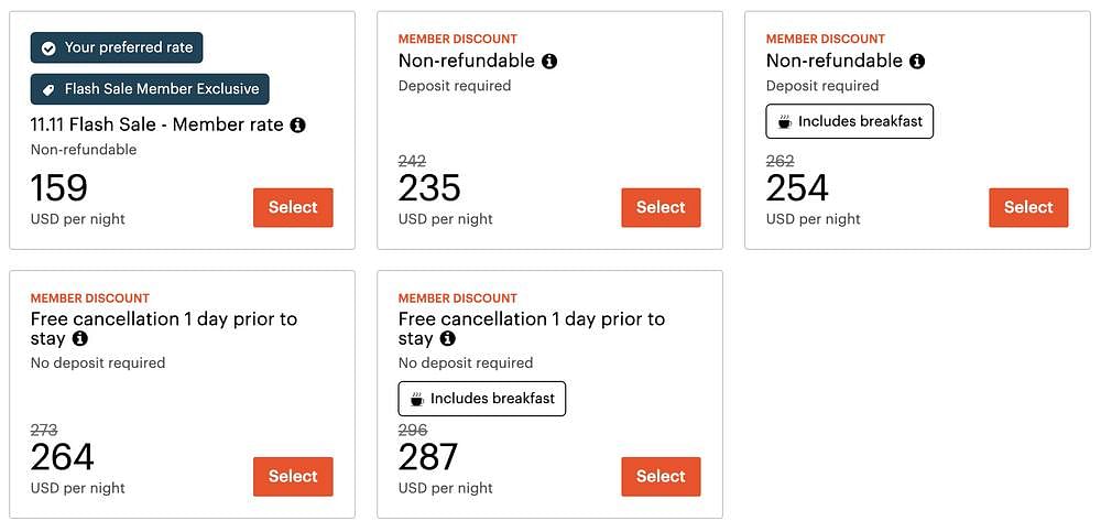 IHG 11.11 Flash Sale rate for InterContinental Bangkok.