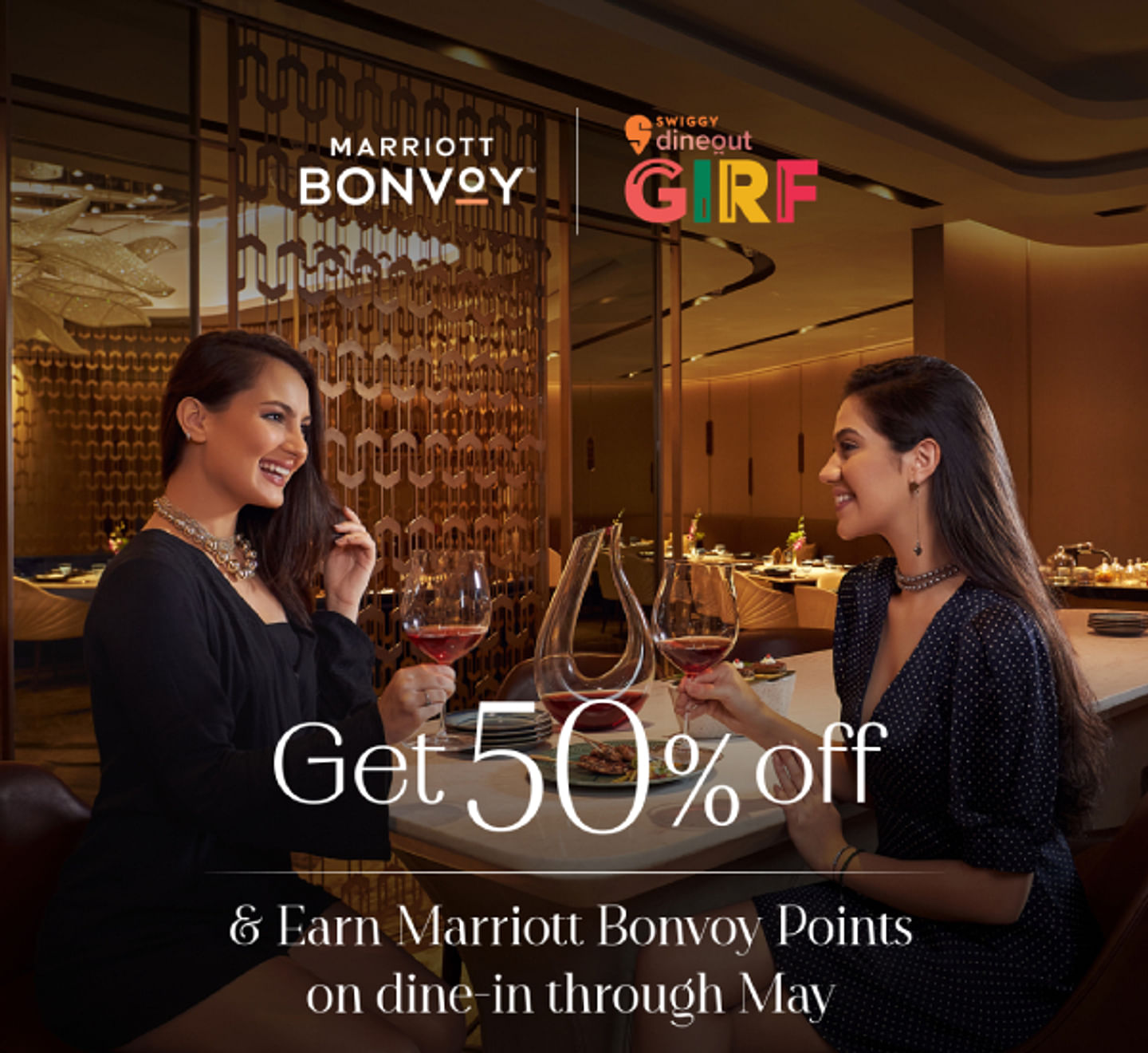 Marriott partners with the Great Indian Restaurant Festival. Get 50