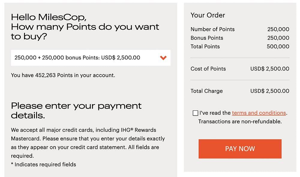 IHG Buy Points