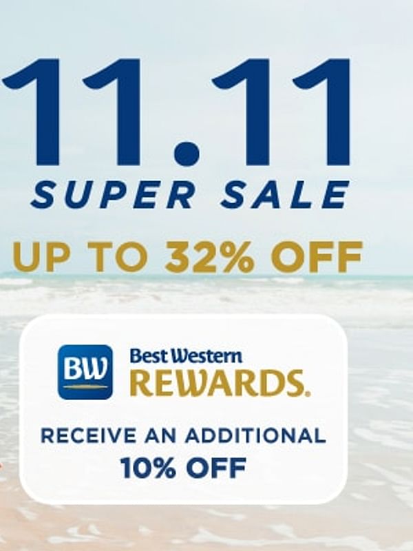 With the Best Western 11.11 Super sale, save up to 42% at select Best Western hotels in Asia. - Cover Image