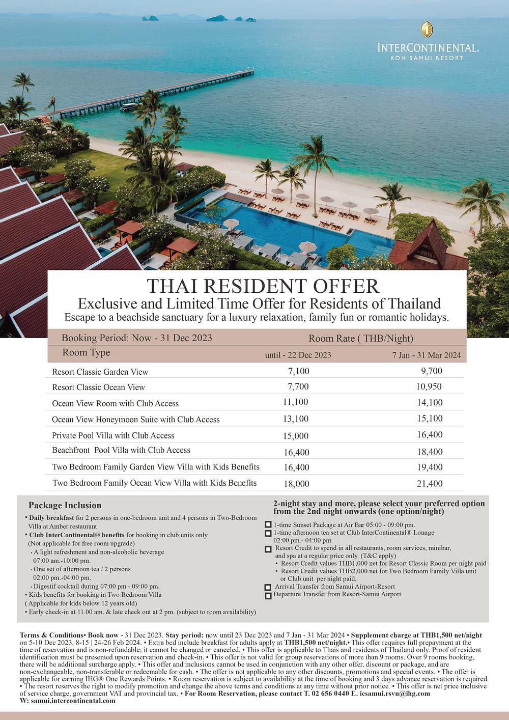 InterContinental Samui - Thai Citizens Rate Promotion