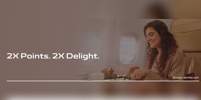Earn 2x points when you fly Air India business class. - Cover Image