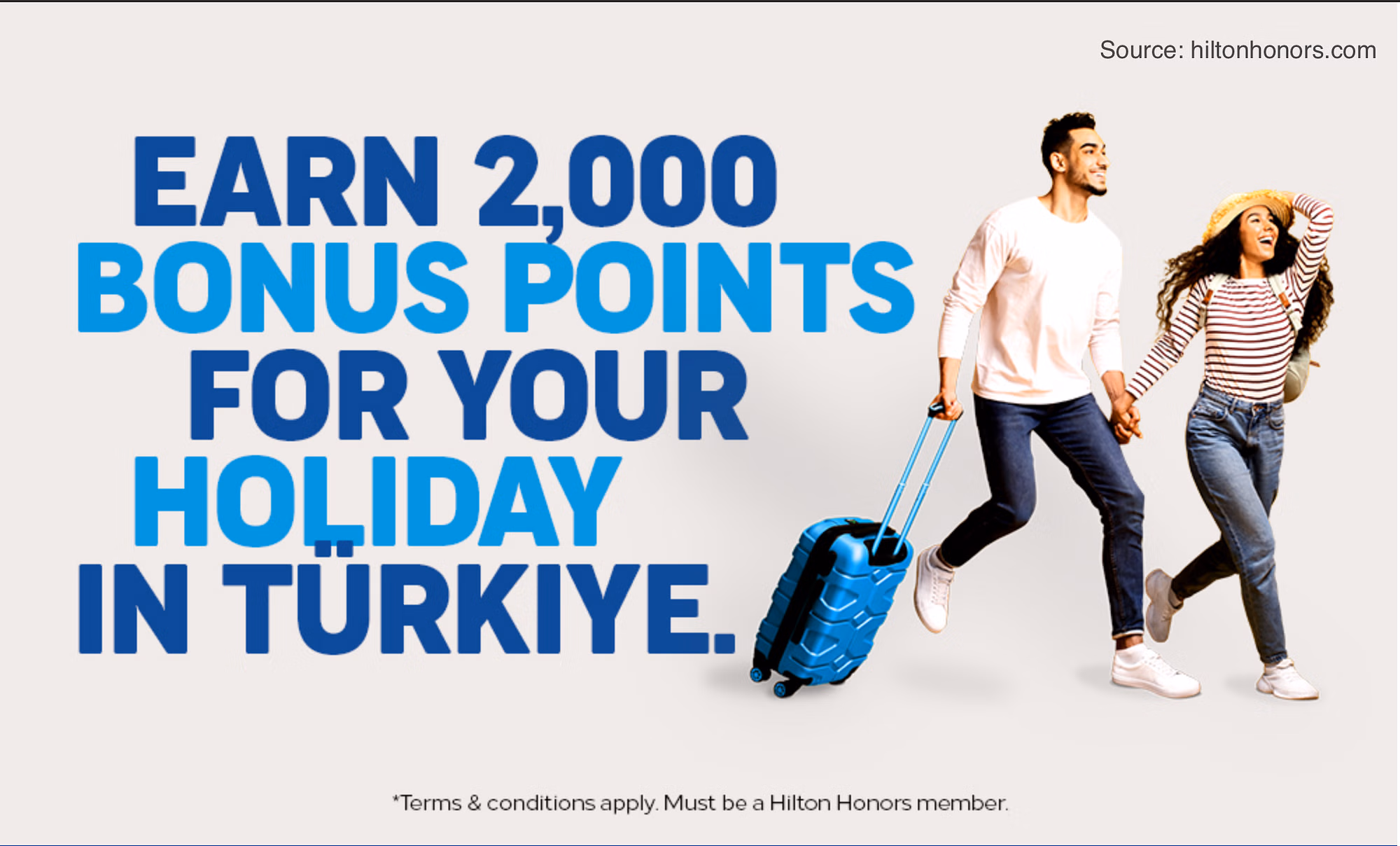 Earn 2000 bonus points per stay at Hilton hotels in Türkiye. - Cover Image