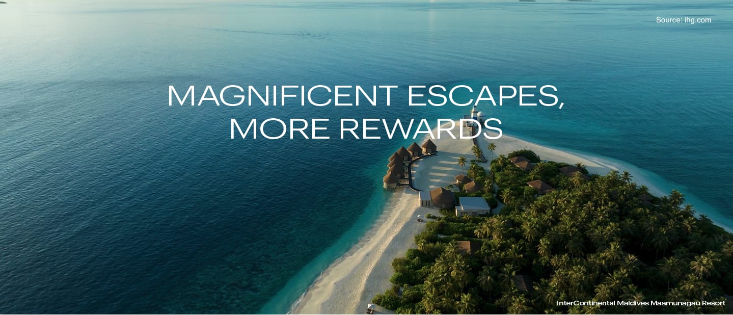 Get up to 50,000 bonus points at IHG hotels in the Maldives. - Cover Image
