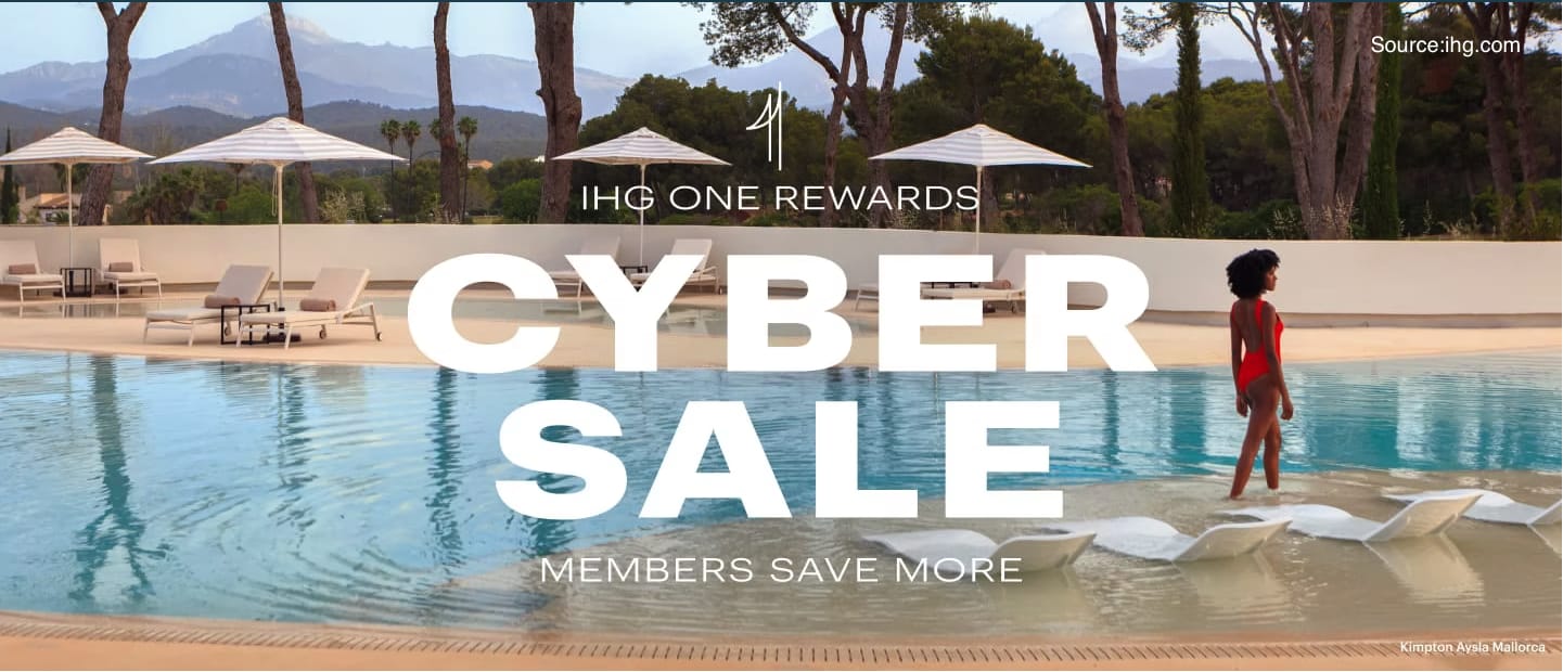 IHG announces Black Friday and Cyber Monday Sale for 2023. Get up to 40% off, bonus points, and more. - Cover Image