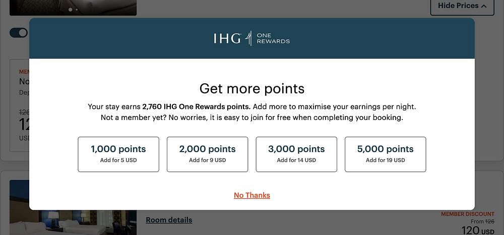 NJ IHG Bonus Points Package