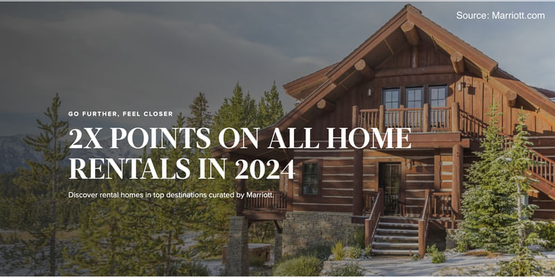 Get 2x points on all Marriott Home Rentals in 2024, when you book by January 31st. - Cover Image