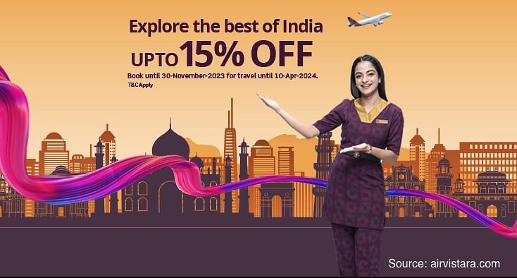 Vistara Flash Sale: Get up to 15% off on domestic flights. - Cover Image