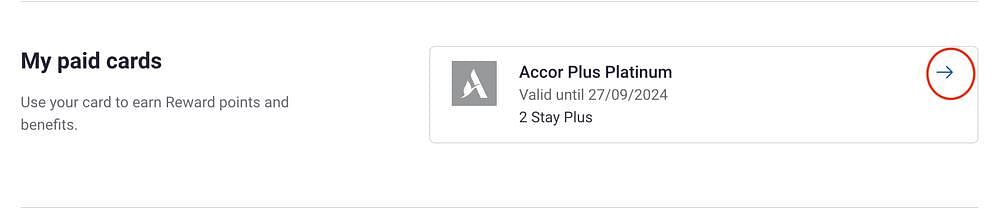 Accor Account Page: Accor Plus section