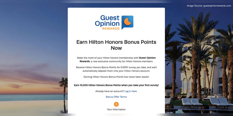 10,000 Hilton Honor points to complete a survey - Cover Image