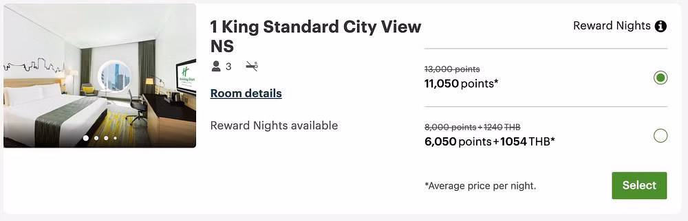 Discounted points booking Holiday Inn