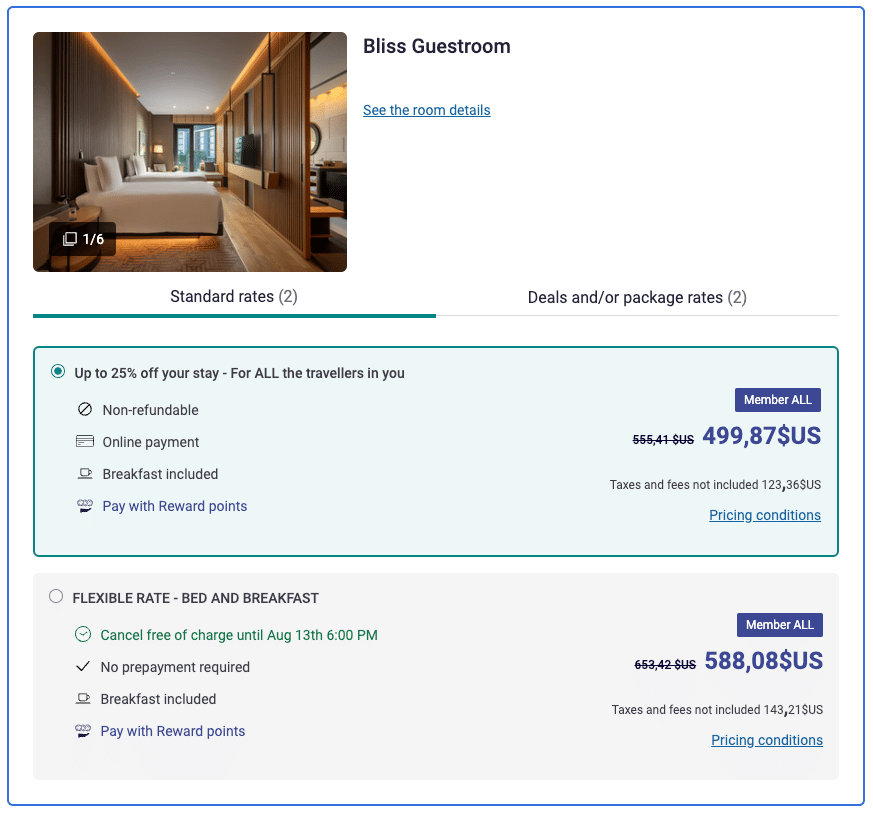 Sample rate for Accor Middle East Summer Sale