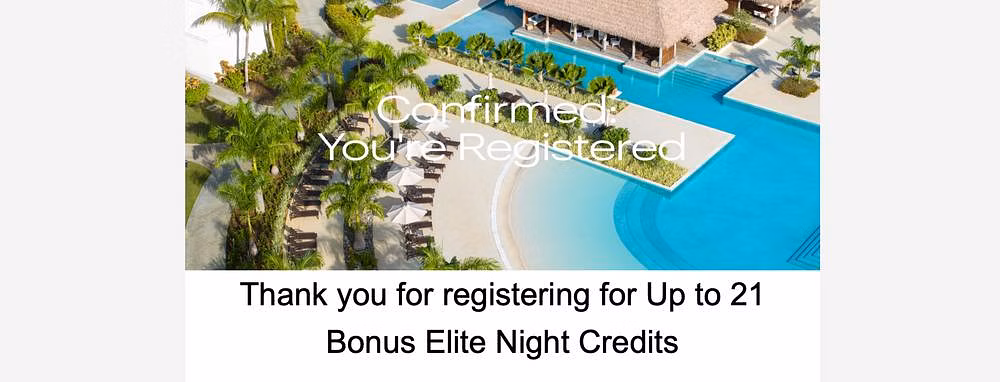 IHG 2x elite night promo registration email