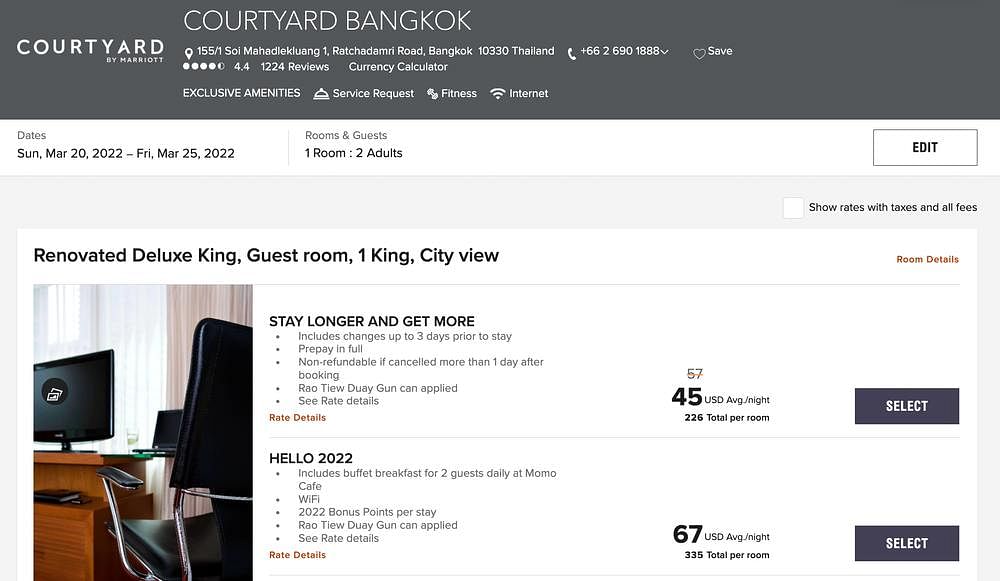 Courtyard Bangkok for 45$ per night