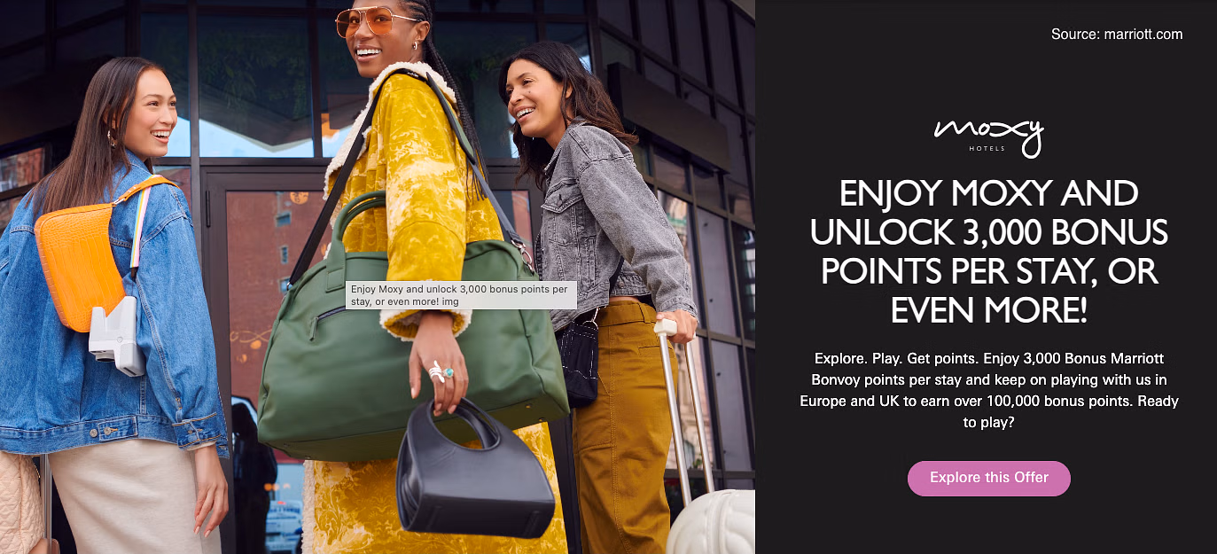 Earn 3000 bonus points per stay at Moxy hotels in Europe and the UK. - Cover Image