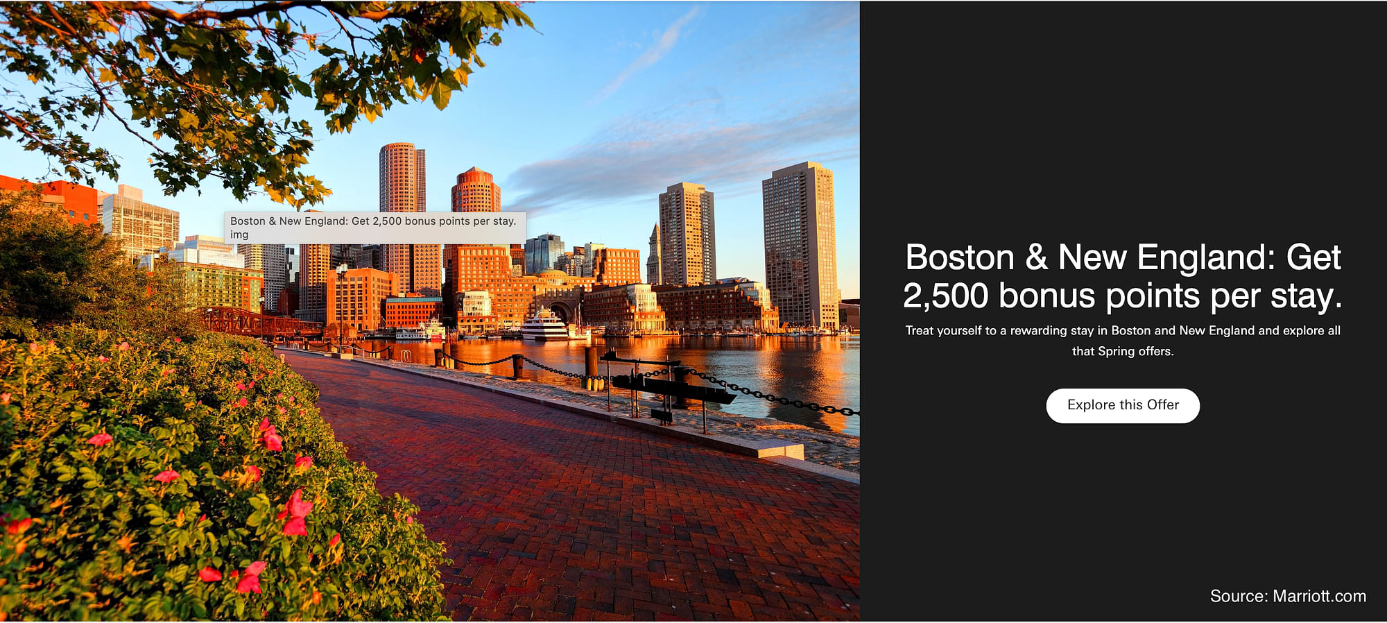 Get 2500 bonus Marriott Bonvoy points per stay in Boston, and New England. - Cover Image