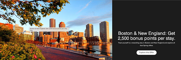 Get 2500 bonus Marriott Bonvoy points per stay in Boston, and New England. - Cover Image