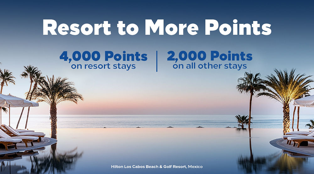 Earn up to 4000 bonus points per stay with Hilton's new global promotion. - Cover Image