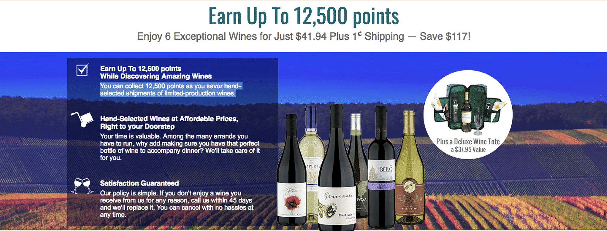 American Cellars Wine Club: Up to 12,500 points. - Cover Image