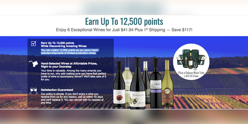 American Cellars Wine Club: Up to 12,500 points. - Cover Image