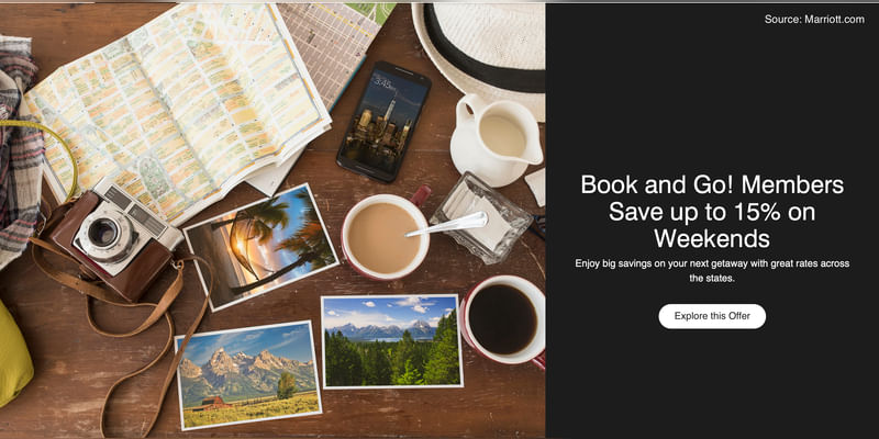 Weekend Offer: Get up to 15% off at Marriott hotels in the US.  - Cover Image