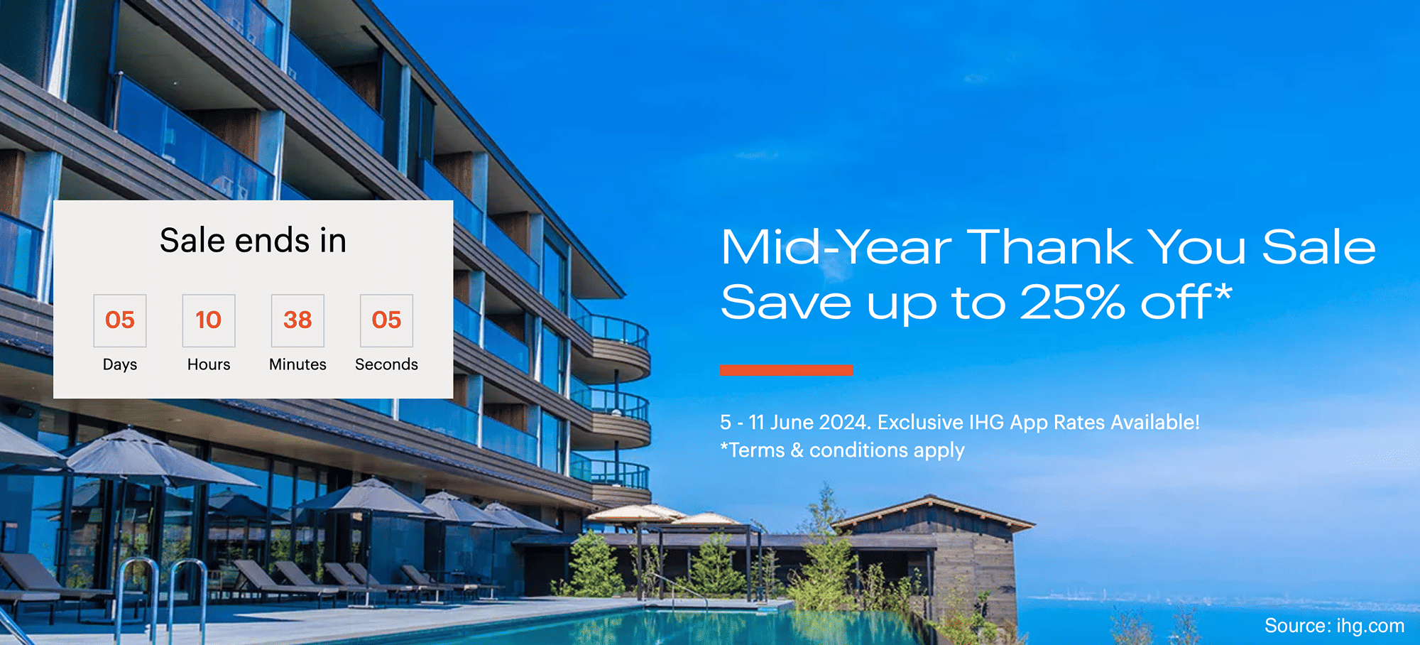 IHG Mid-Year Sale: Get up to 25% off in Japan, Guam, Saipan, South Korea, and Southeast Asia. - Cover Image