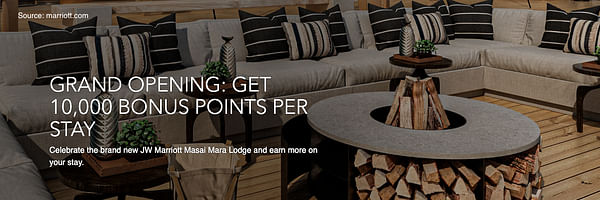 Get 10,000 bonus points per stay at JW Marriott Masai Mara Lodge, Kenya - Cover Image