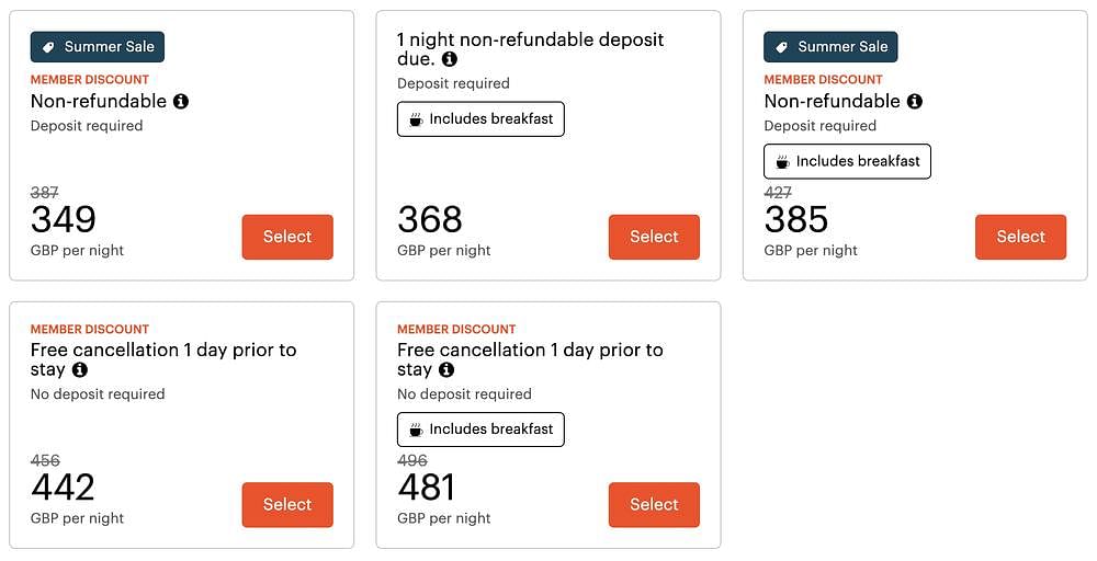 IHG Summer Flash Sale Rate Screenshot