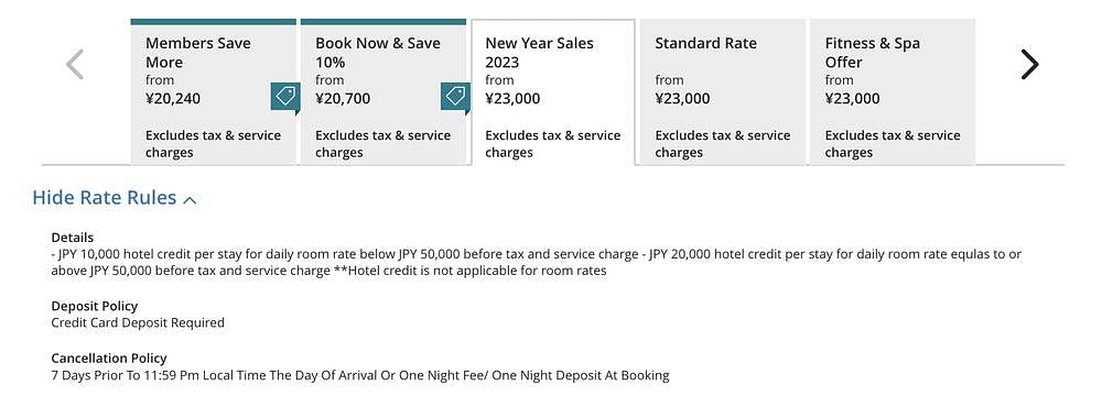 New Year offer on booking page screenshot