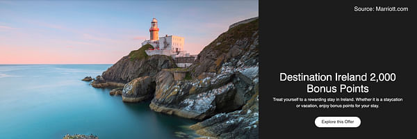 Ireland: Get 2000 bonus points per stay at participating Marriott hotels. - Cover Image