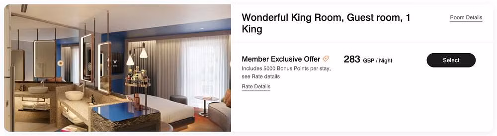 Standard Room - 5,000 points offer