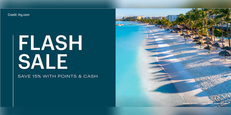 Flash Sale: Save 15% on points plus cash bookings at IHG hotels. - Cover Image